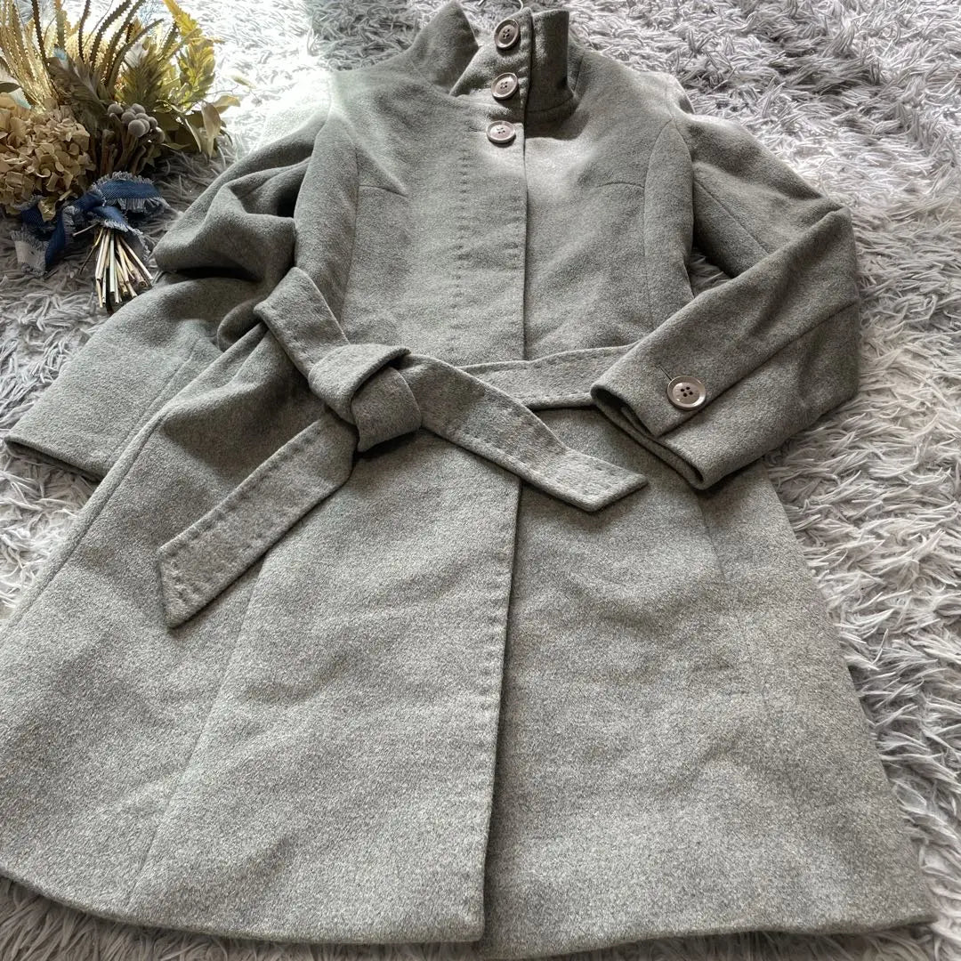 Rusuk [36] Angola wool stand collar coat beautiful outerwear