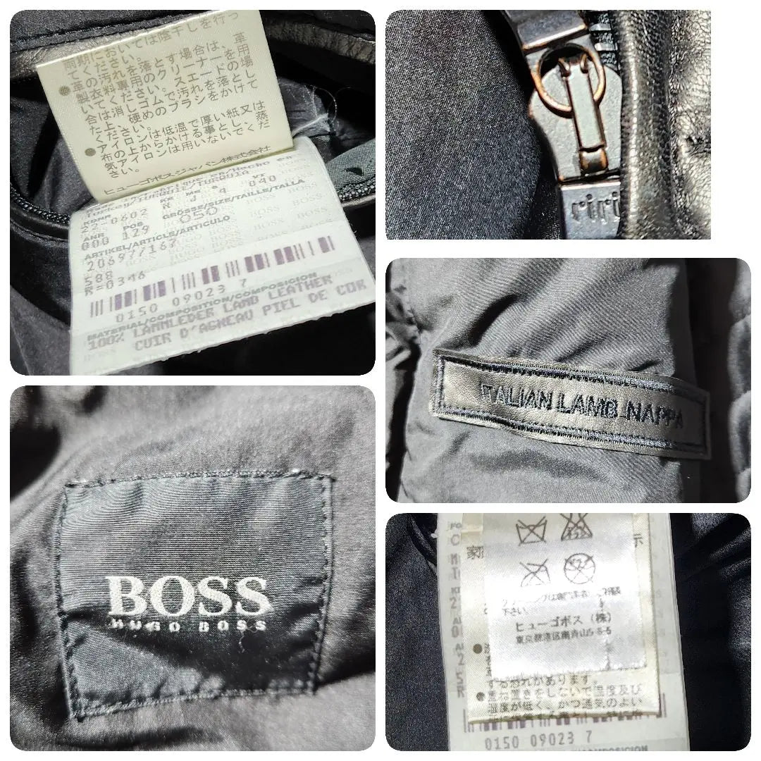 Superb condition ✨️ Hugo Boss Leather Jacket Quilted Padded Lamb Leather