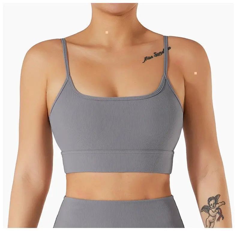 ★✨Precio bajo✨★Belleza del busto Ajuste natural Sujetador deportivo Gris Talla M