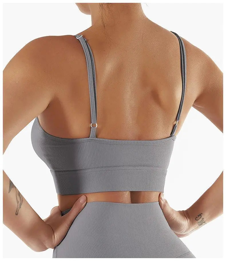 ★✨Precio bajo✨★Belleza del busto Ajuste natural Sujetador deportivo Gris Talla M