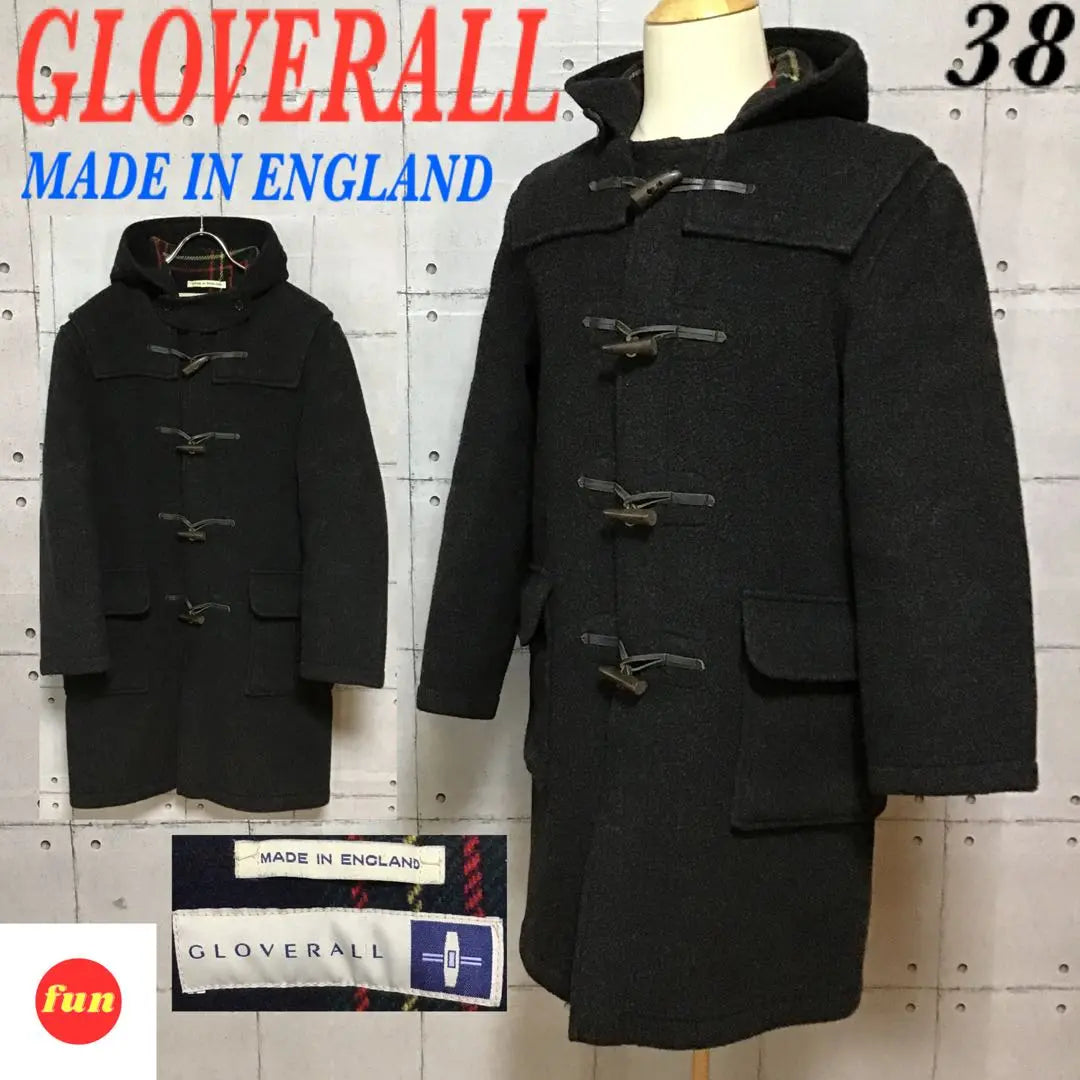 Abrigo de lana Gloverall para hombre, gris, talla 38, fabricado en Inglaterra