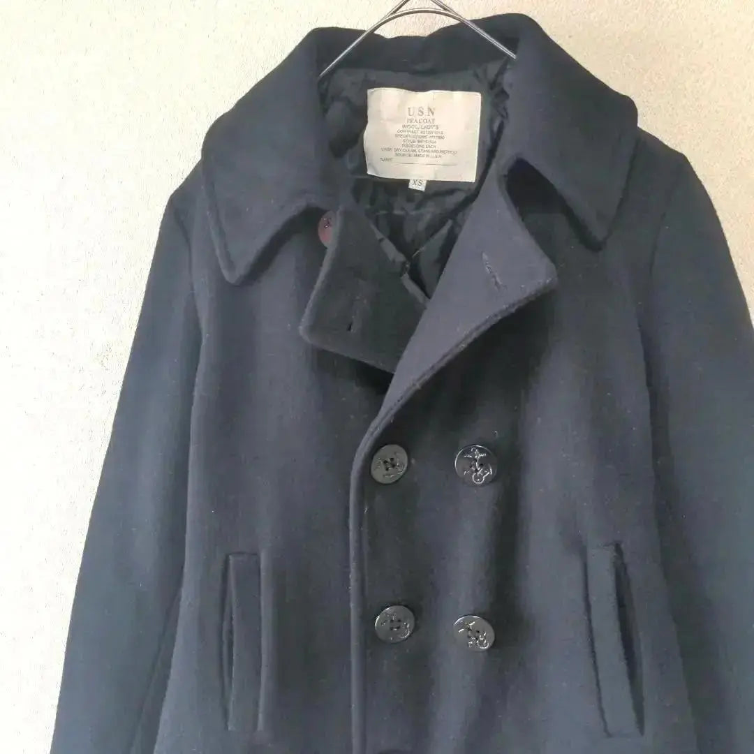 USN Navy Military USA Peacoat Women's S Equivalent Navy Second-hand clothing