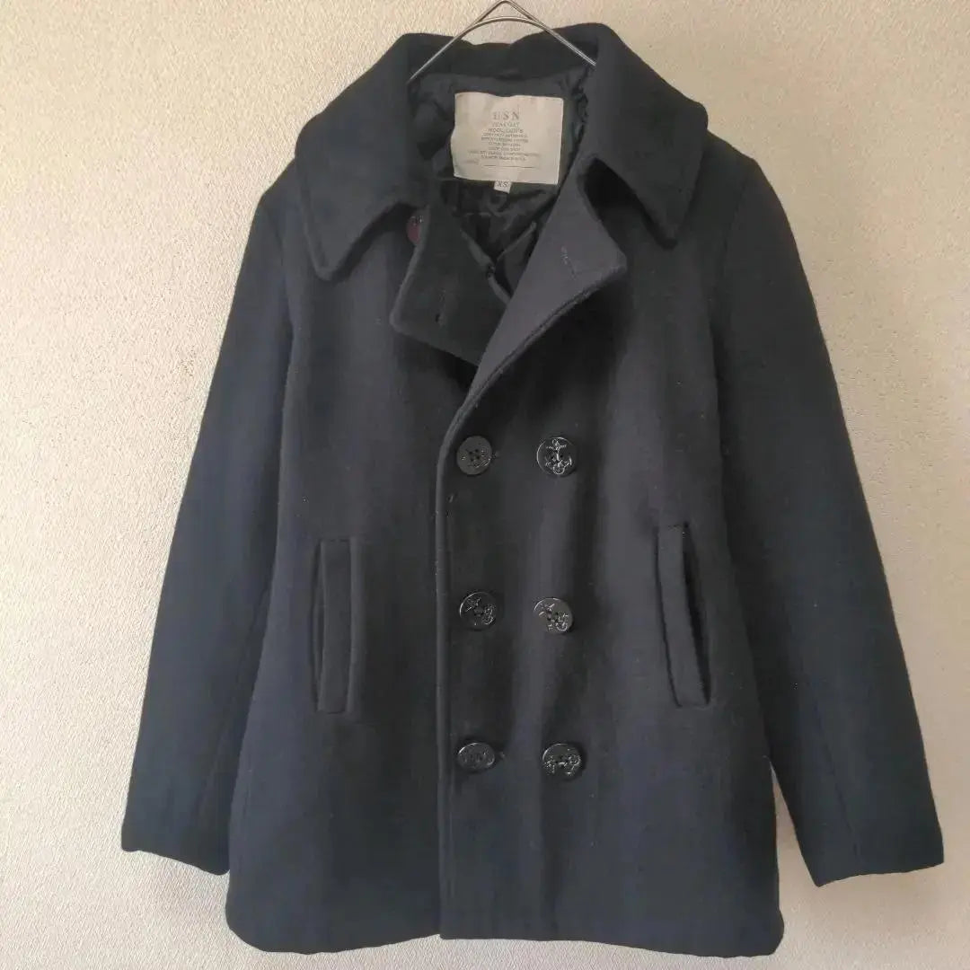 USN Navy Military USA Peacoat Women's S Equivalent Navy Second-hand clothing