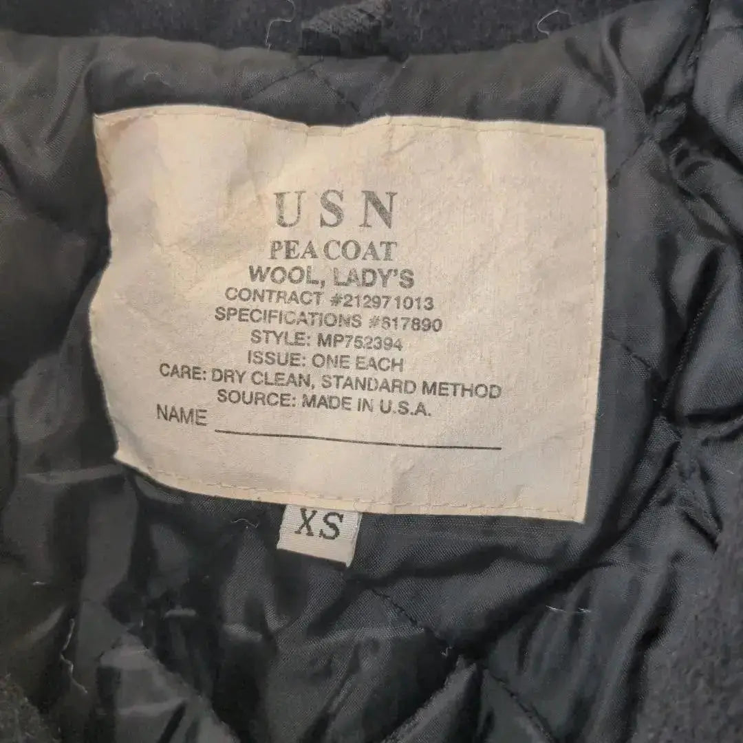 USN Navy Military USA Peacoat Women's S Equivalent Navy Second-hand clothing