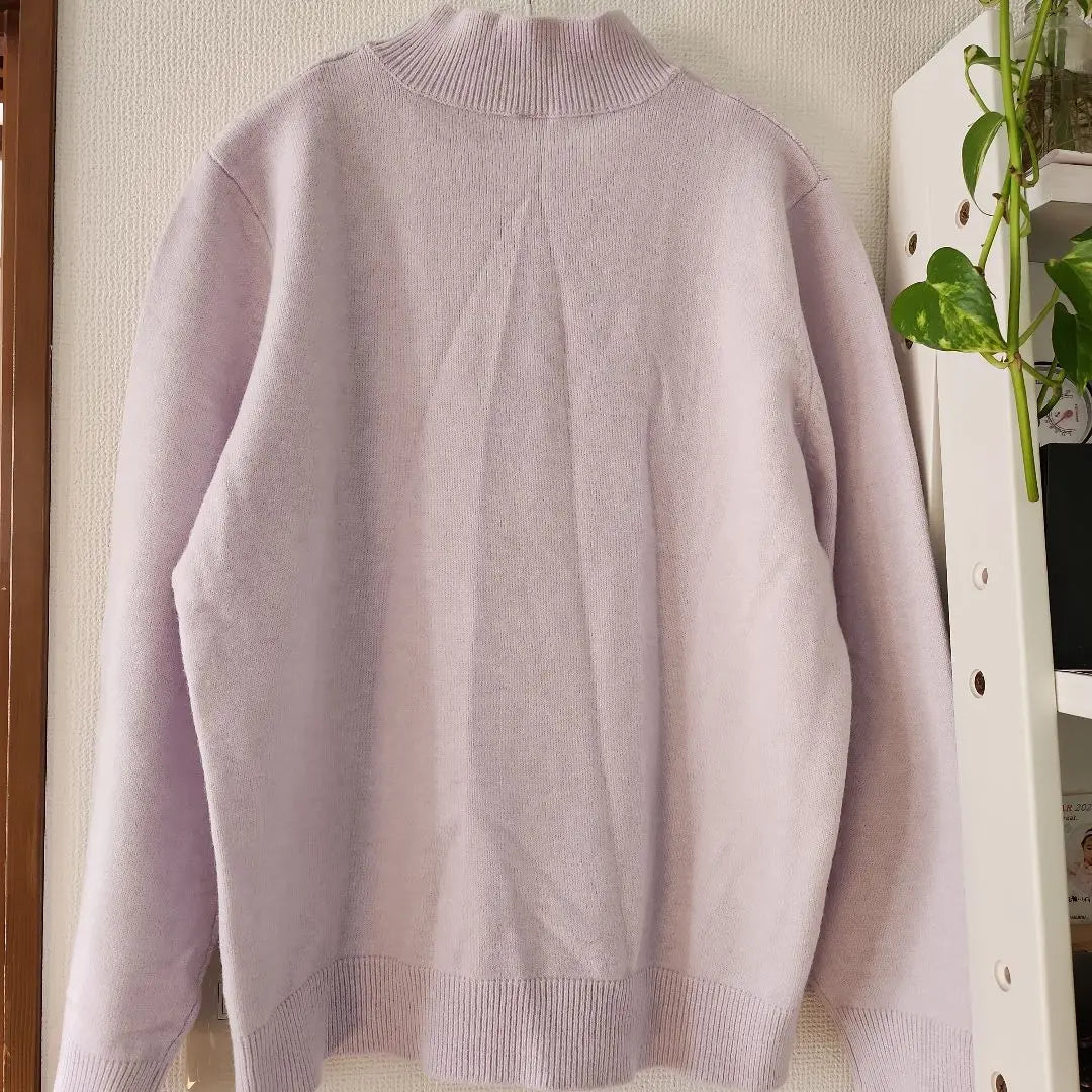 Women's Cable Knitted High Neck Sweater Light Purple 2L-3L