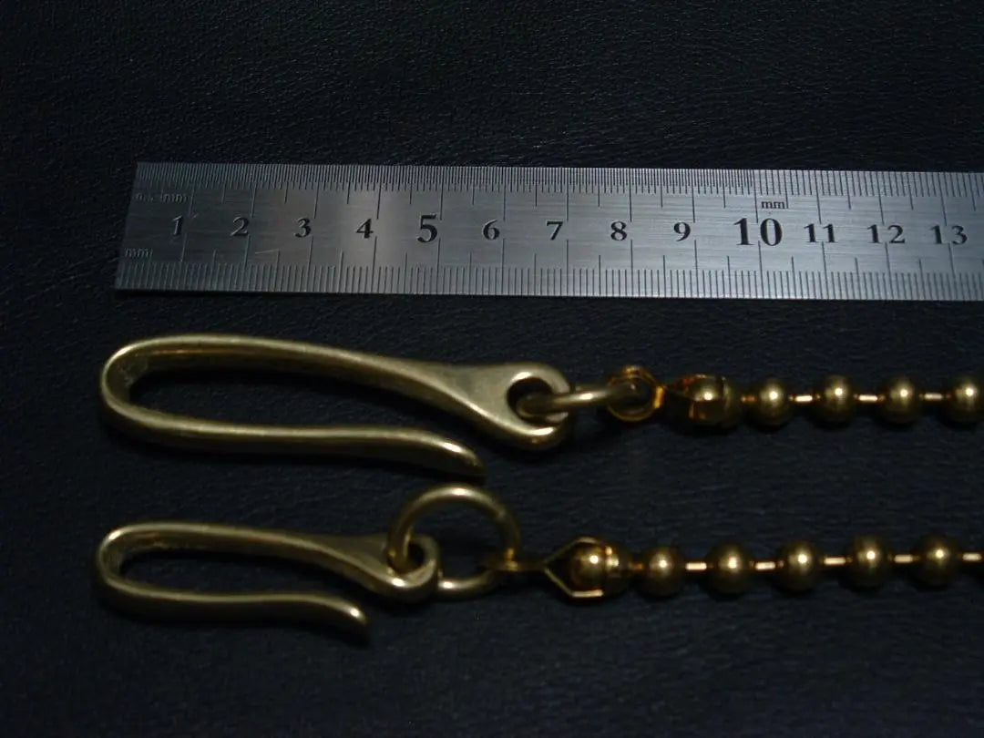 Solid brass ball wallet chain (both hooks)