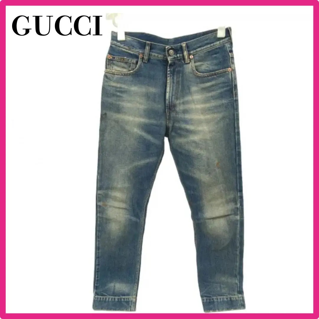 Gucci 497358 30 Painted Denim Pants Jins Jeans