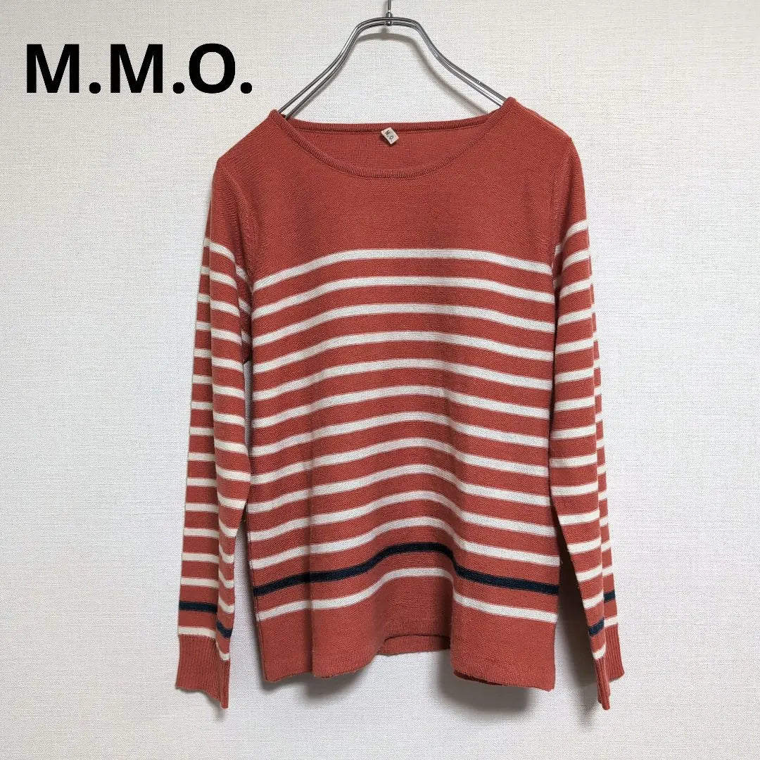 M.M.O. Knit Long Sleeve Border Rib Sleeve Crew Neck [M size] | M.M.O.　ニット　長袖　ボーダー　リブ袖　クルーネック【Mサイズ】