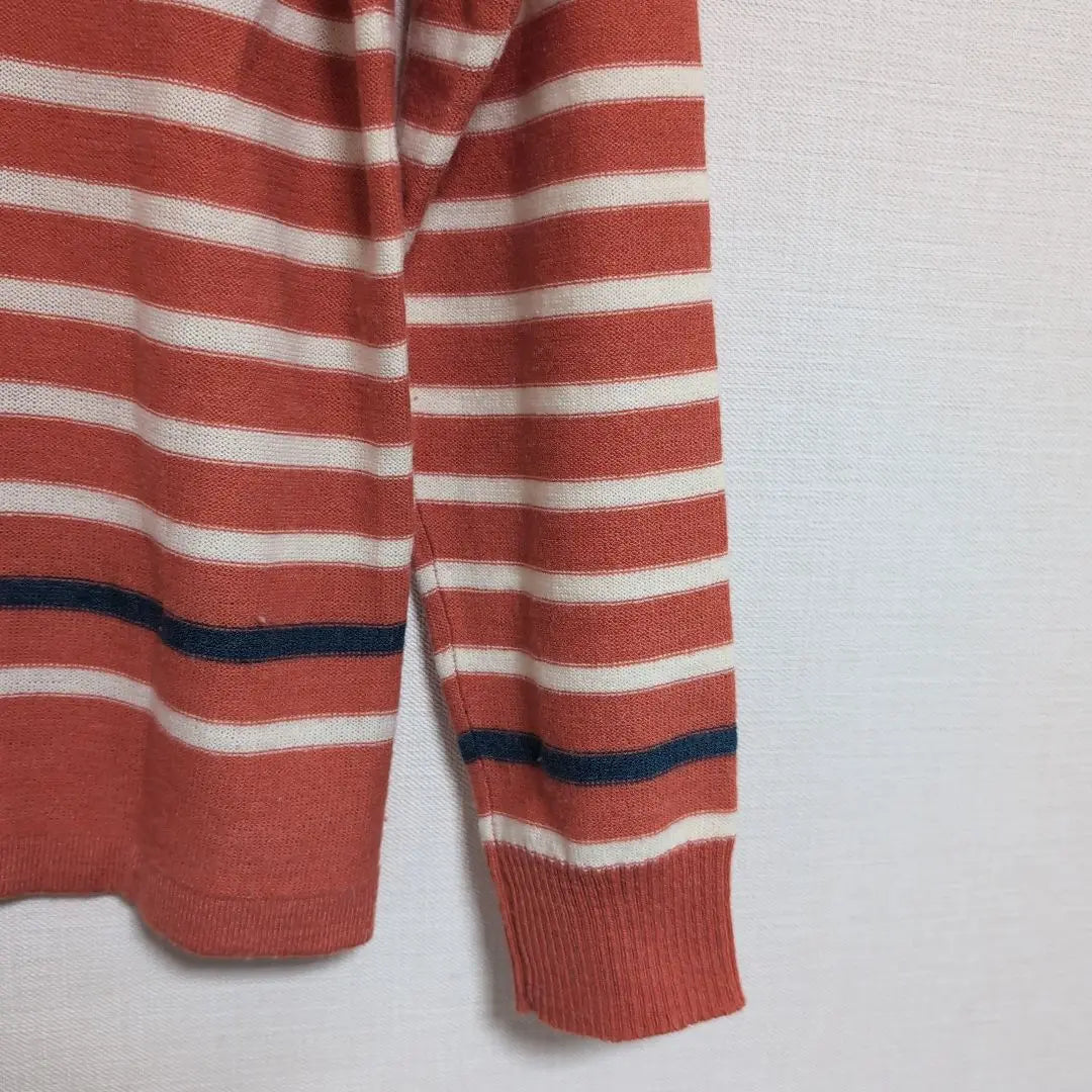 M.M.O. Knit Long Sleeve Border Rib Sleeve Crew Neck [M size] | M.M.O.　ニット　長袖　ボーダー　リブ袖　クルーネック【Mサイズ】