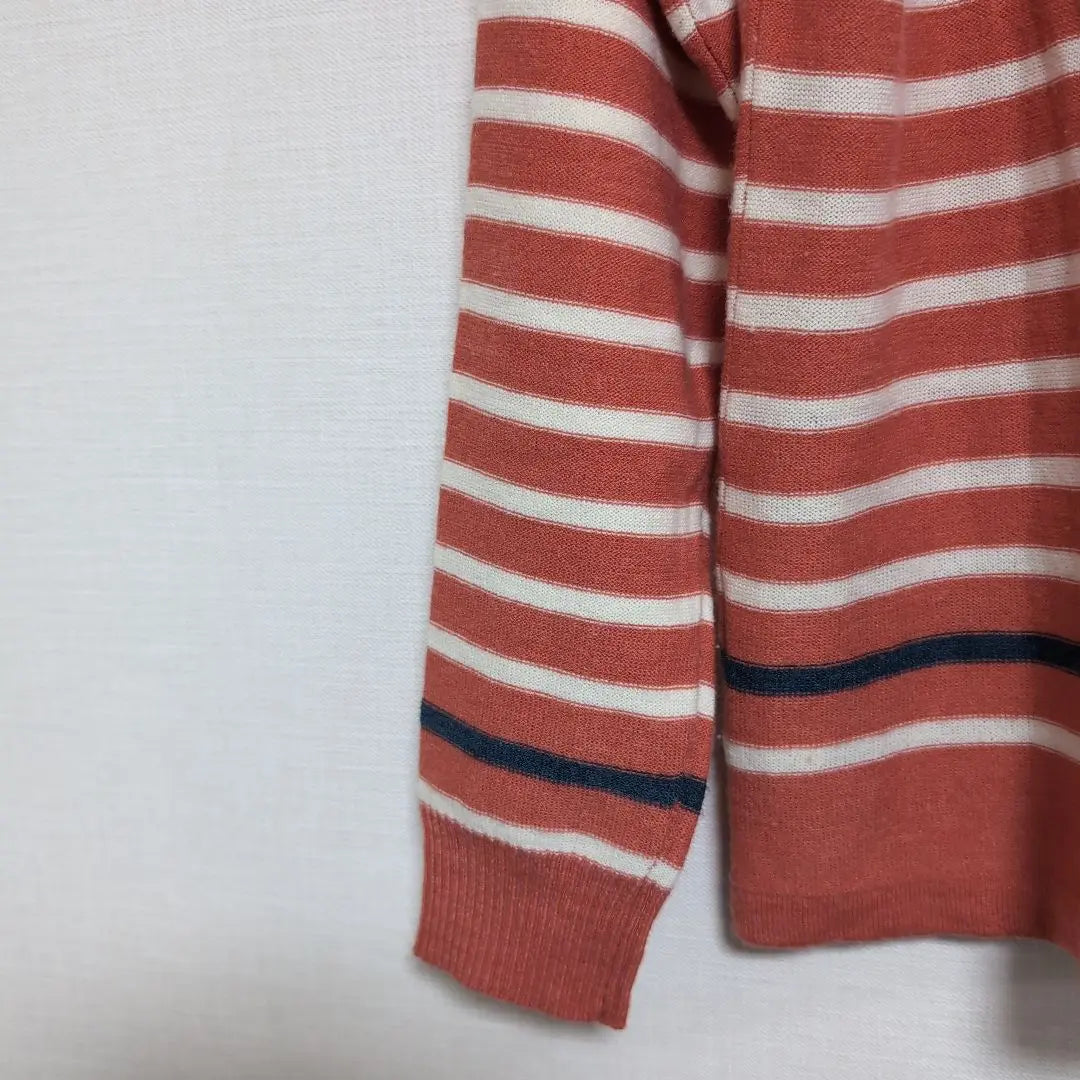 M.M.O. Knit Long Sleeve Border Rib Sleeve Crew Neck [M size] | M.M.O.　ニット　長袖　ボーダー　リブ袖　クルーネック【Mサイズ】