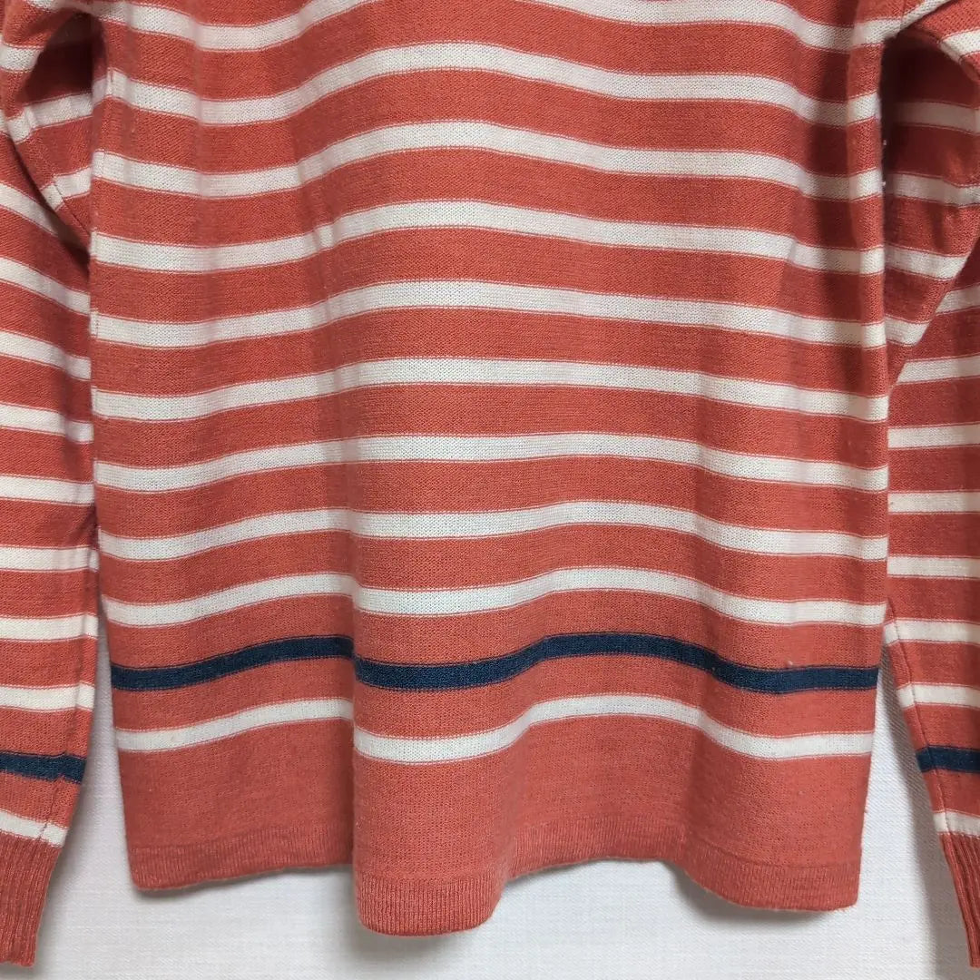 M.M.O. Knit Long Sleeve Border Rib Sleeve Crew Neck [M size] | M.M.O.　ニット　長袖　ボーダー　リブ袖　クルーネック【Mサイズ】