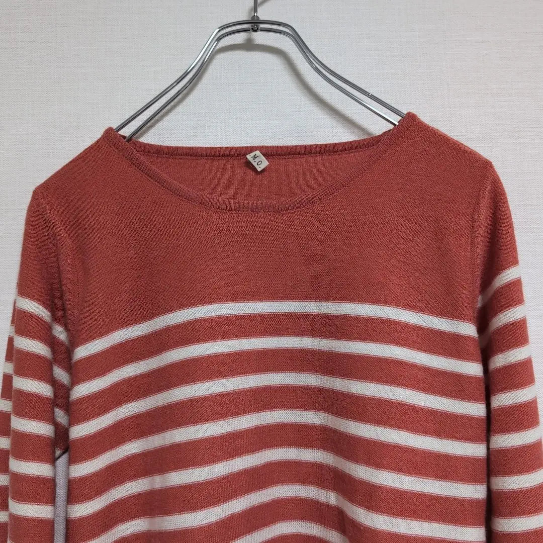 M.M.O. Knit Long Sleeve Border Rib Sleeve Crew Neck [M size] | M.M.O.　ニット　長袖　ボーダー　リブ袖　クルーネック【Mサイズ】