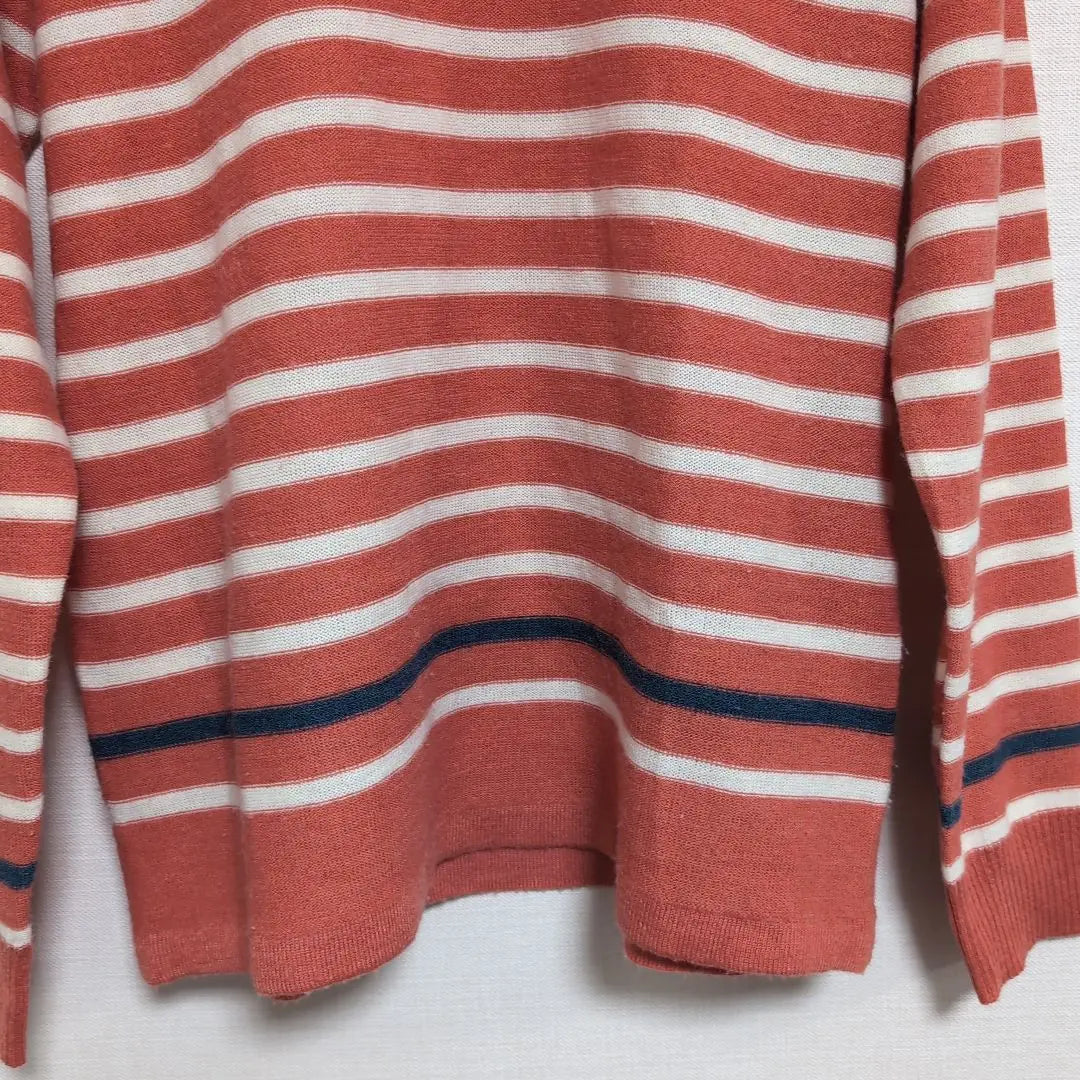 M.M.O. Knit Long Sleeve Border Rib Sleeve Crew Neck [M size] | M.M.O.　ニット　長袖　ボーダー　リブ袖　クルーネック【Mサイズ】