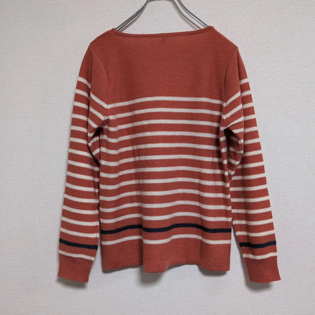 M.M.O. Knit Long Sleeve Border Rib Sleeve Crew Neck [M size] | M.M.O.　ニット　長袖　ボーダー　リブ袖　クルーネック【Mサイズ】