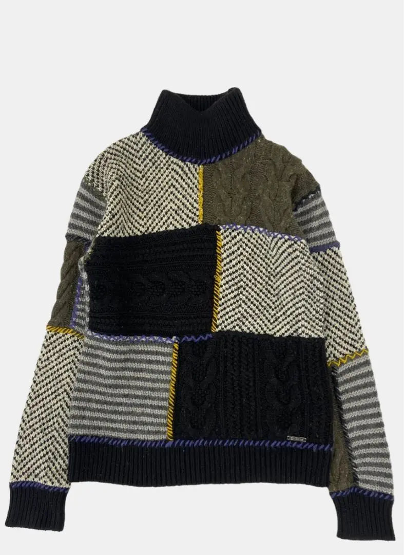 Jersey de cuello alto con patchwork de John Galliano