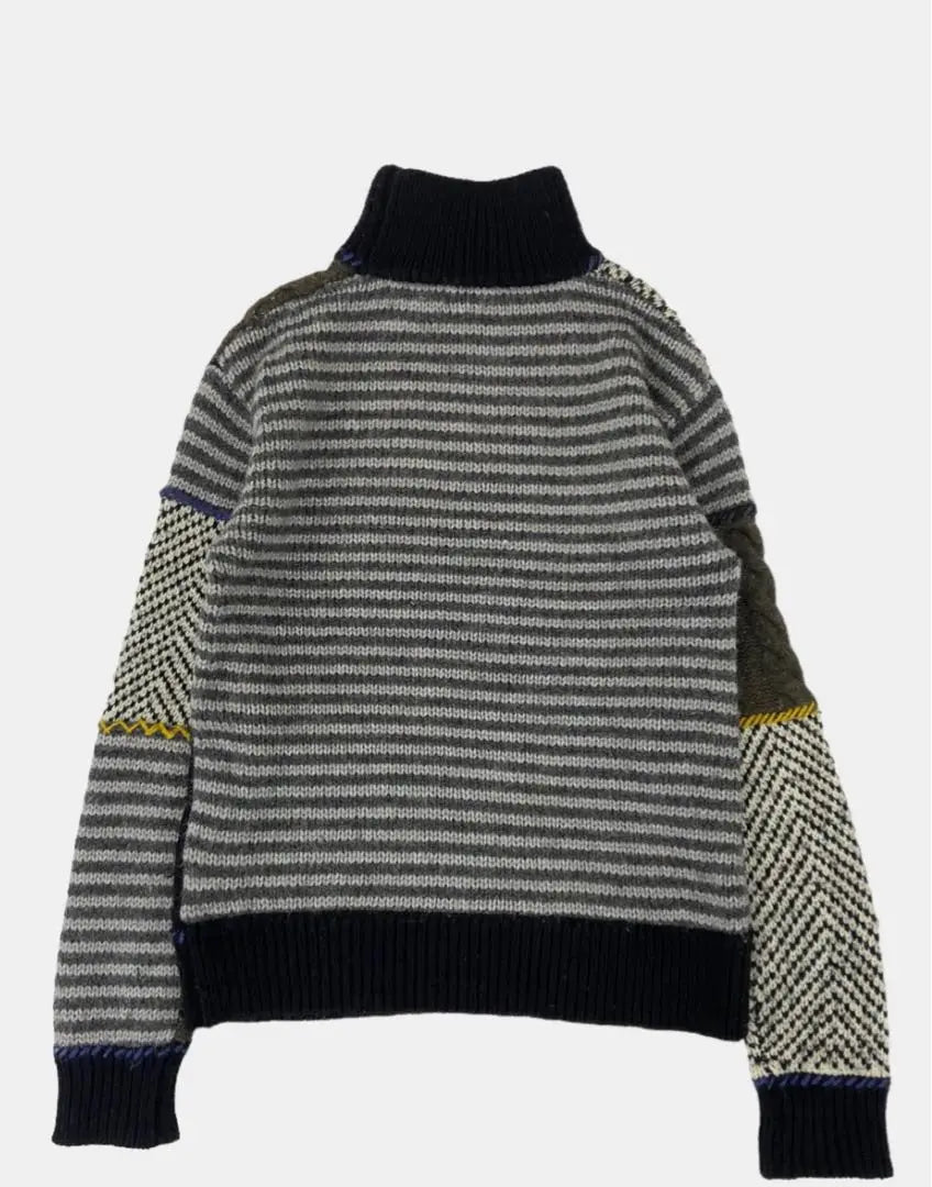 john galliano patchwork turtleneck knit