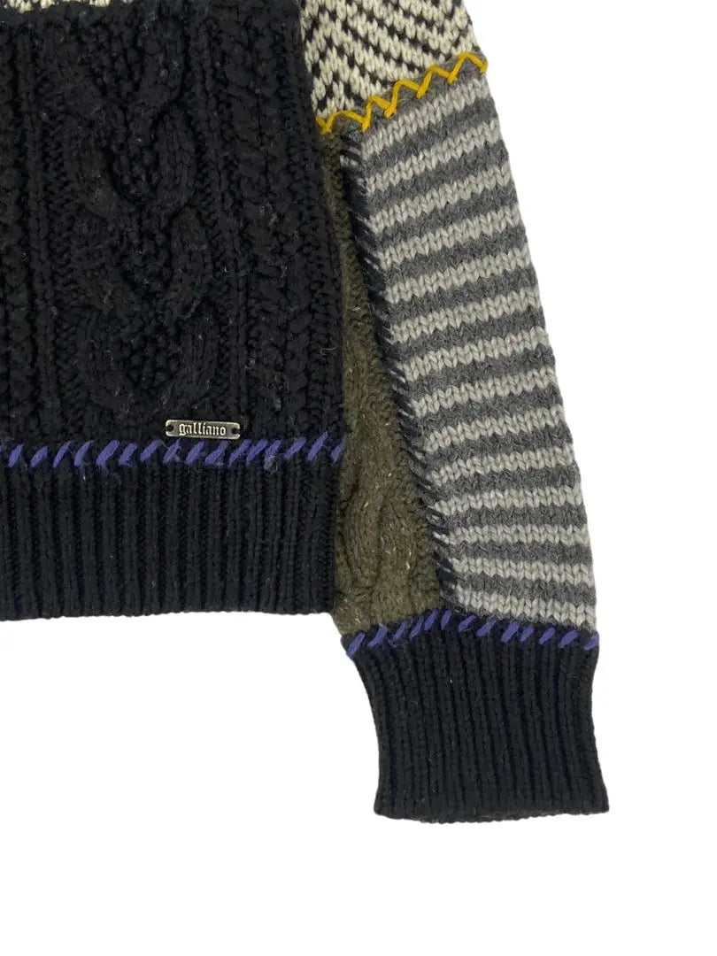 john galliano patchwork turtleneck knit