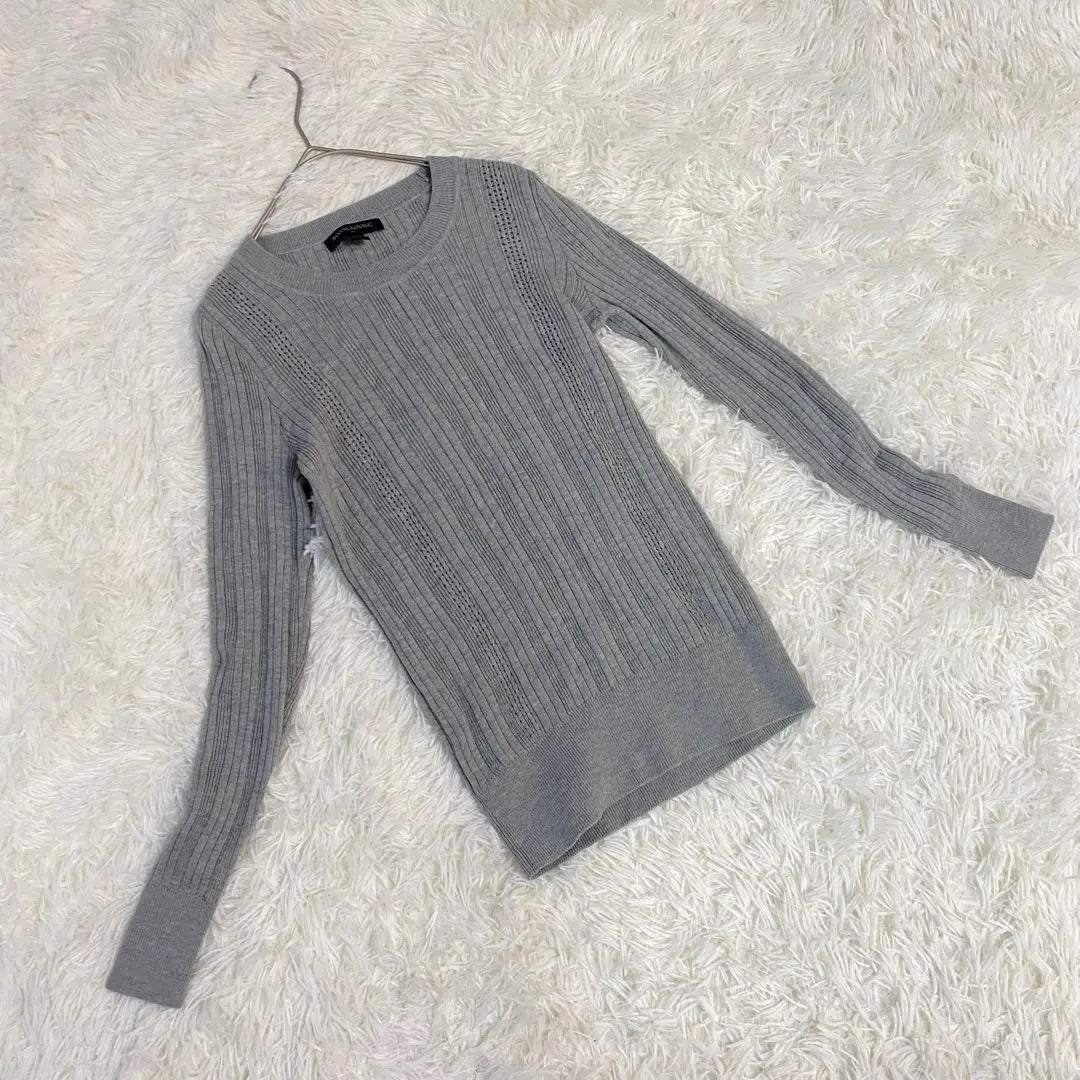 ◇ Banana Public Long Sleeve Rib Knit Sweater (XXS) Gray