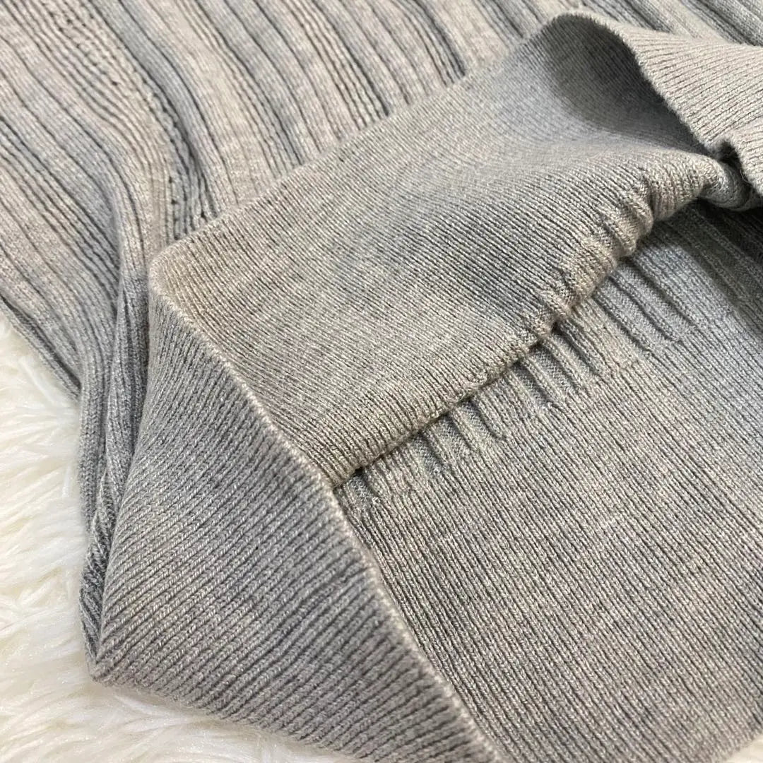 ◇ Banana Public Long Sleeve Rib Knit Sweater (XXS) Gray