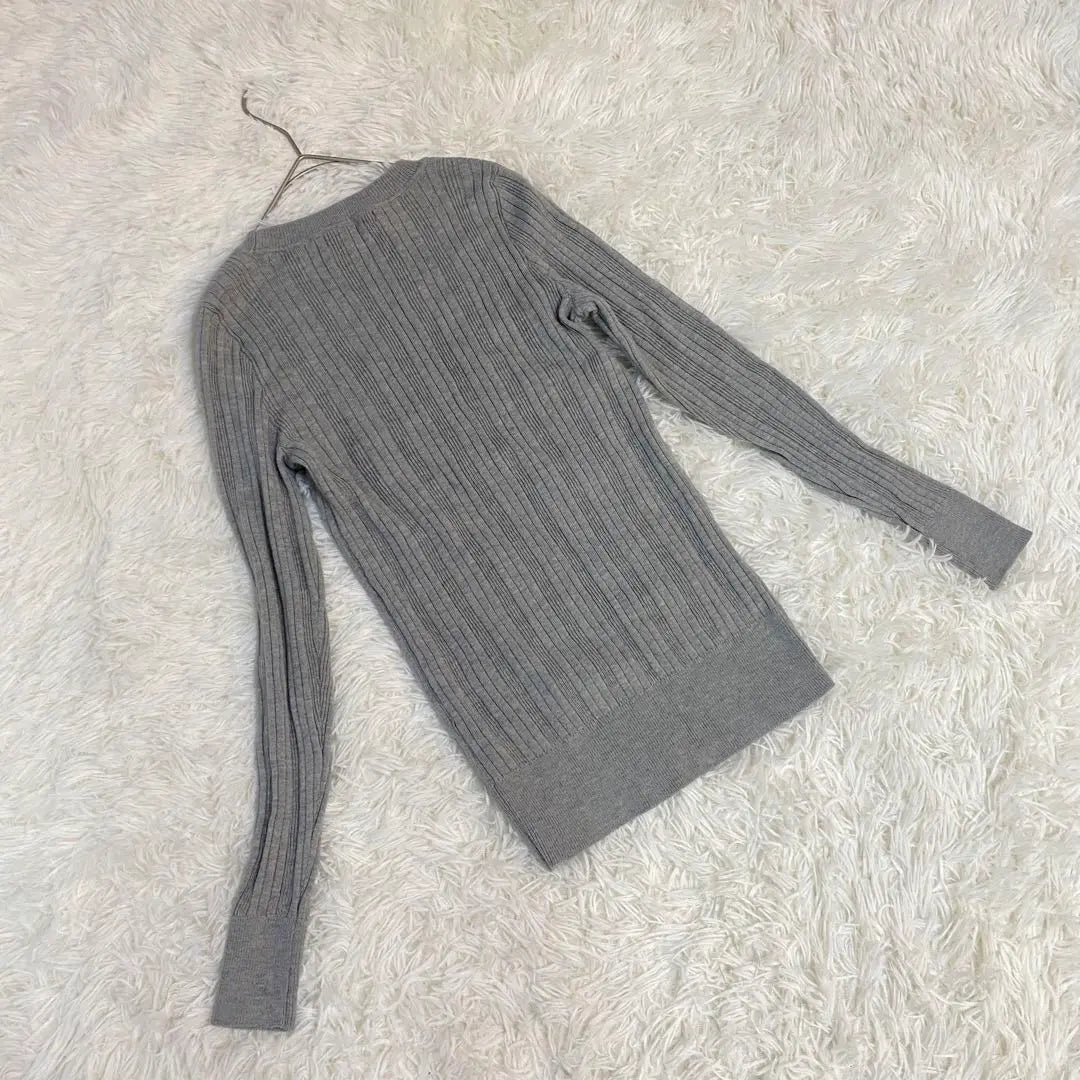 ◇ Banana Public Long Sleeve Rib Knit Sweater (XXS) Gray