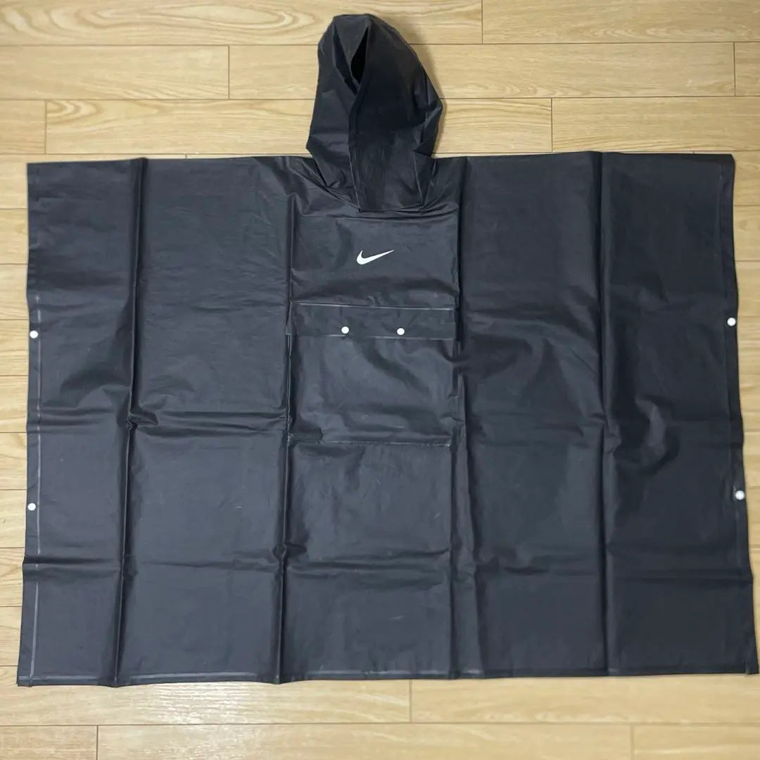 Chubasquero NIKE AGC de los años 00, poncho de bolsillo negro Kappa descontinuado | 00s NIKE AGC レインコート ブラック ポケットポンチョ カッパ 廃盤