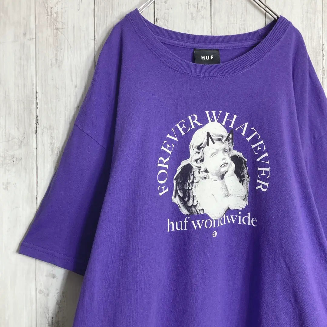 [Hard to get] HUF Purple Print Short Sleeve T-Shirt #1166