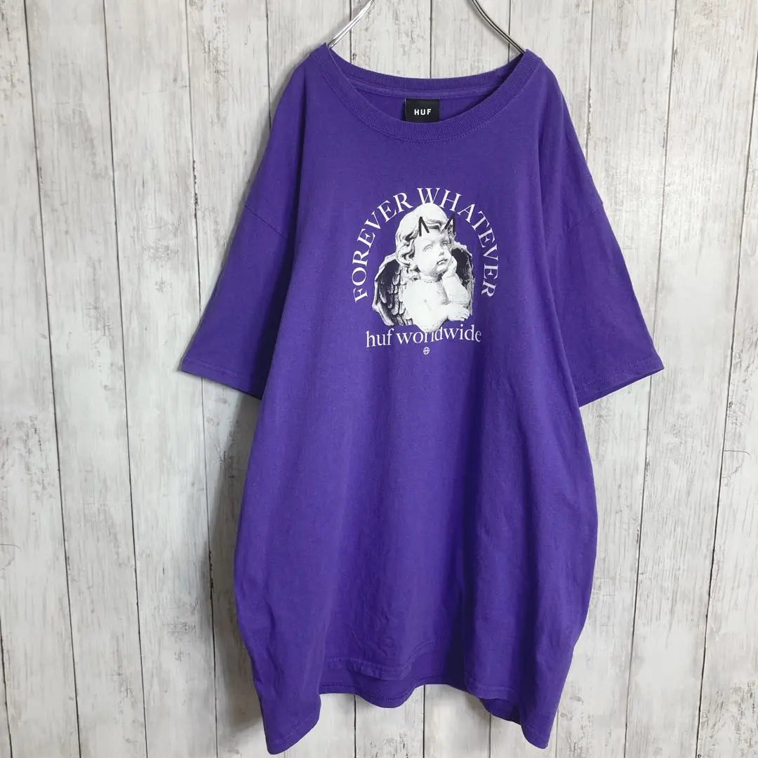 [Hard to get] HUF Purple Print Short Sleeve T-Shirt #1166