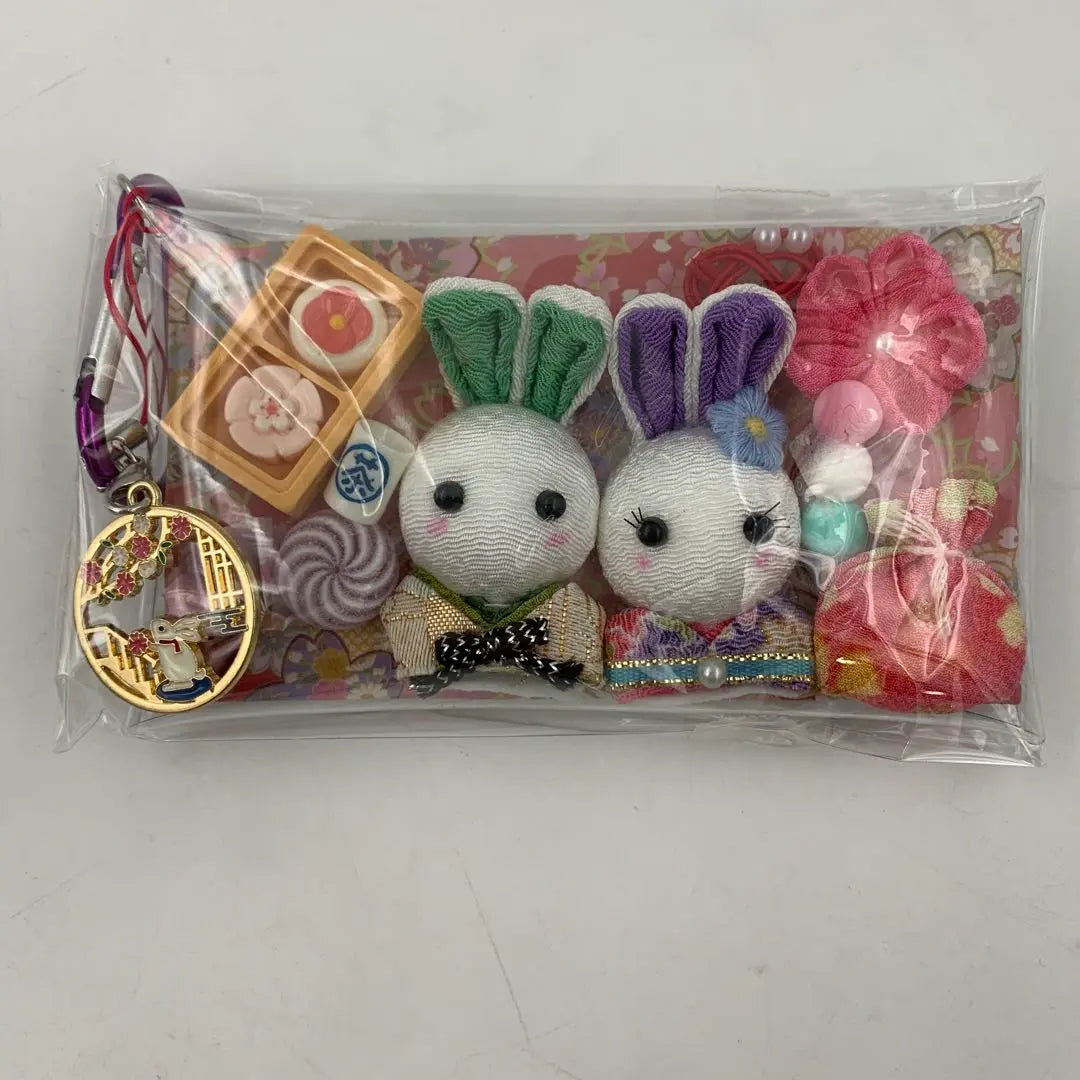 ★Estilo bolsa llena de Gacha ❁︎ Llavero Pareja de conejos Bolsa de dulces