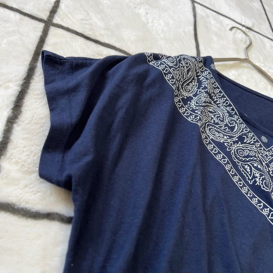 [moca] Blouse T-shirt for women, navy, simple, beautiful condition, Korea