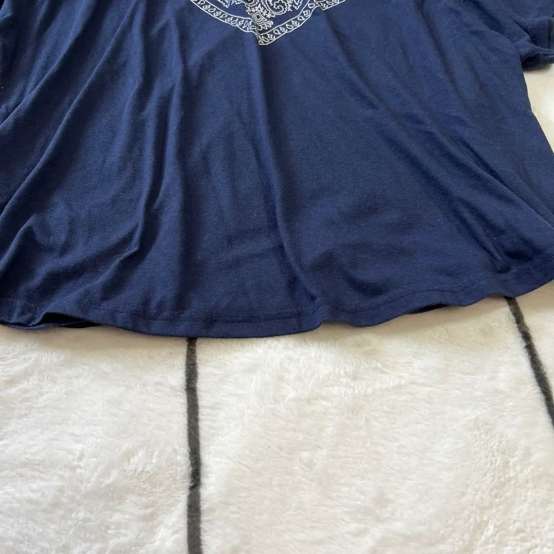 [moca] Blouse T-shirt for women, navy, simple, beautiful condition, Korea