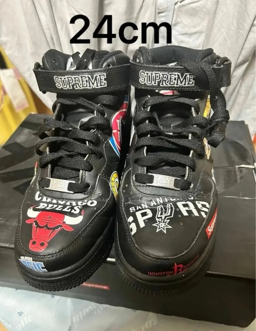 Supreme × NBA × Air Force 1 Mid '07 Negro | Supreme × NBA × Air Force 1 Mid '07 Negro