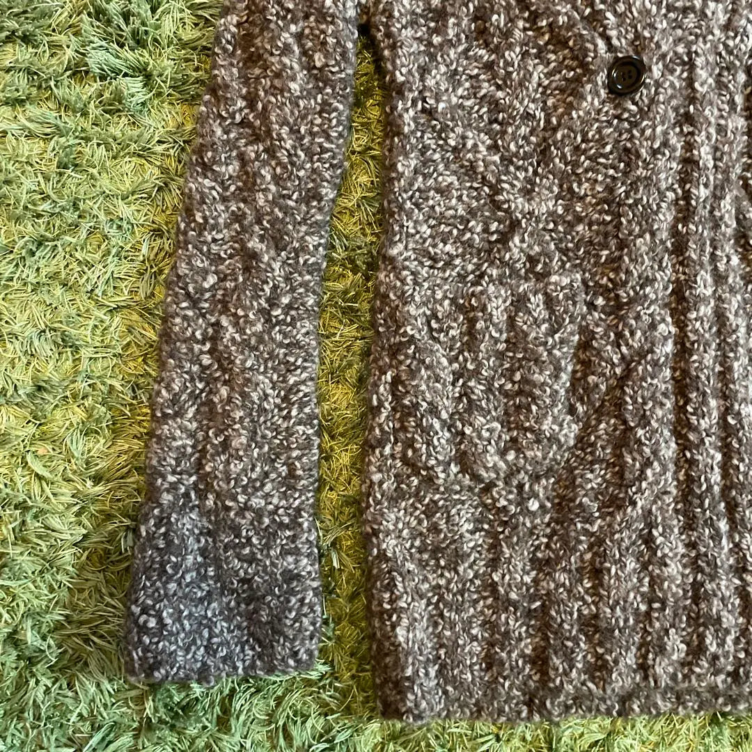 [Beauty] Knit jacket long cardigan long sleeve button gray L size | 【美品】ニットジャケット　ロングカーディガン　長袖　前ボタン　グレー　Lサイズ