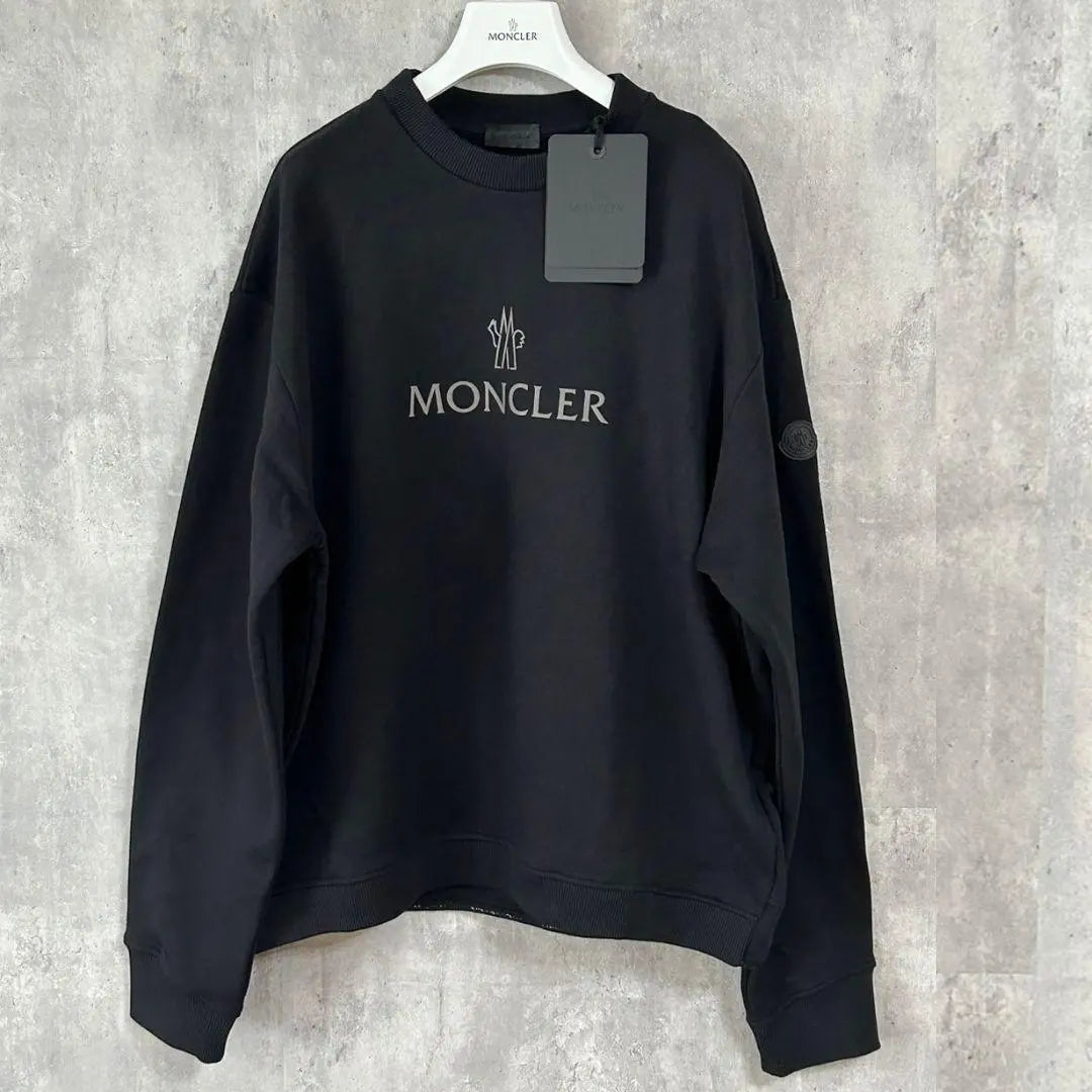 ☆New and unused and authentic guaranteed☆MONCLER logo sweatshirt XL black | ☆新品未使用・本物保証☆MONCLER ロゴ入りスウェットシャツ XL ブラック