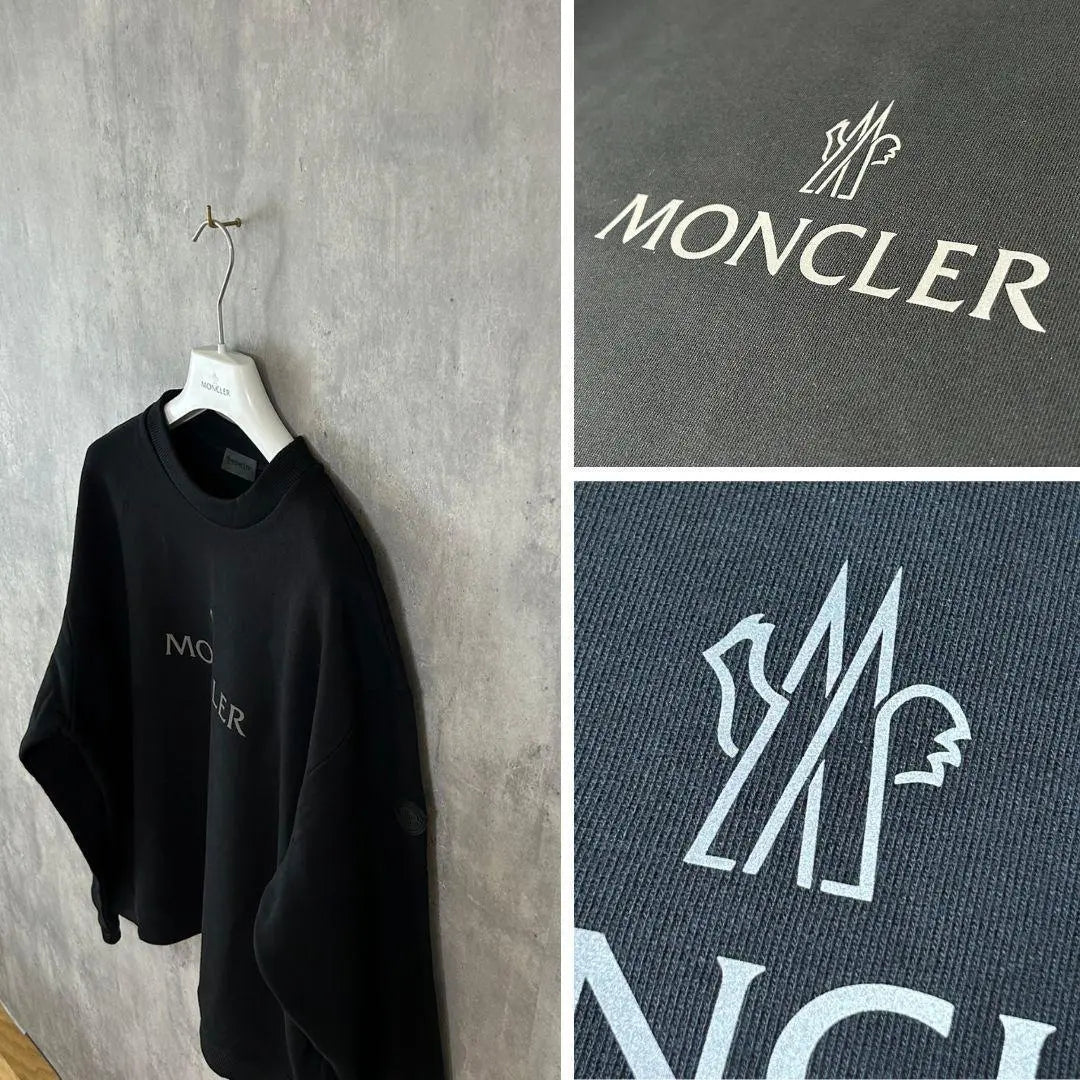 ☆New and unused and authentic guaranteed☆MONCLER logo sweatshirt XL black | ☆新品未使用・本物保証☆MONCLER ロゴ入りスウェットシャツ XL ブラック