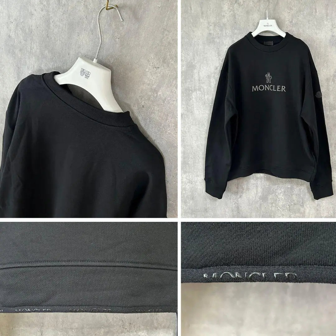 ☆New and unused and authentic guaranteed☆MONCLER logo sweatshirt XL black | ☆新品未使用・本物保証☆MONCLER ロゴ入りスウェットシャツ XL ブラック