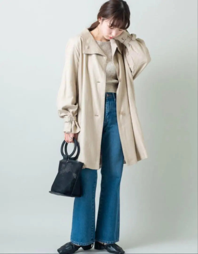 Kastane Castanenen Material Spring Coat Trench Court | Kastane　カスタネ　リネン素材　スプリングコート　トレンチコート