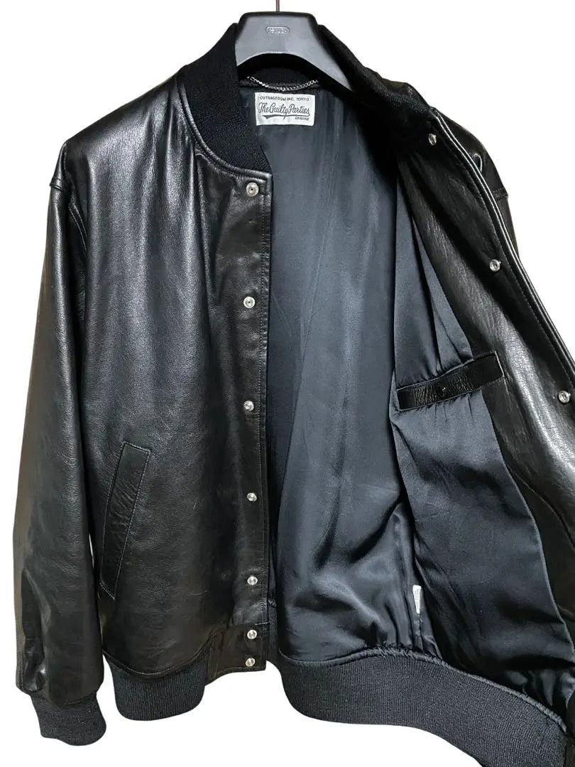 WACKO MARIA LEATHER VARSITY JACKET 22FW