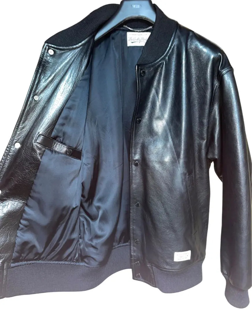 WACKO MARIA LEATHER VARSITY JACKET 22FW