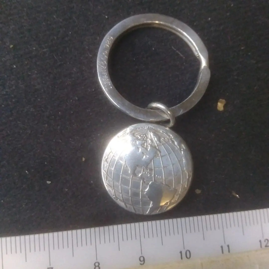 Tiffany America/Earth Silver Keychain [Relatively beautiful condition, rare? 】