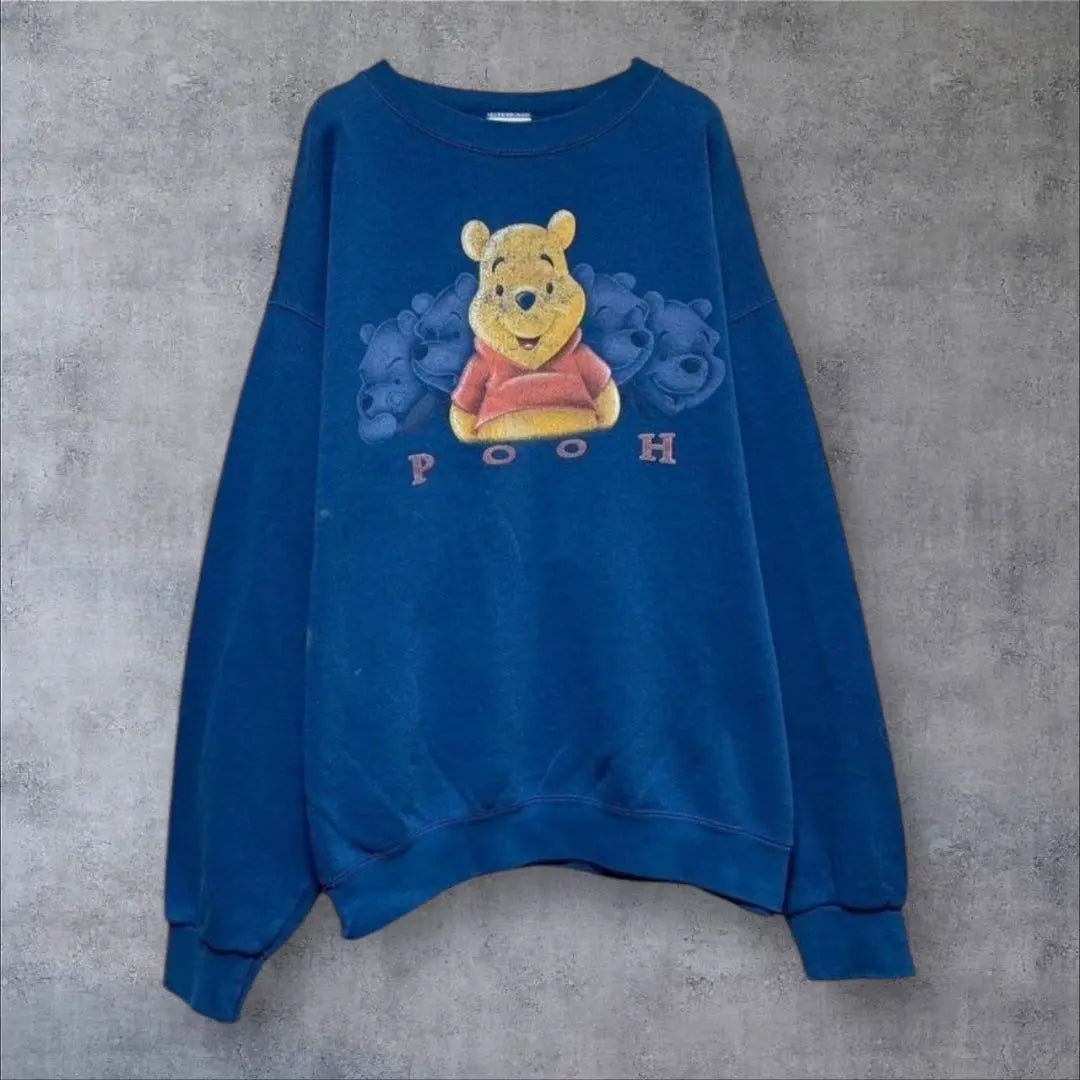 [w59] Sudadera de cuello redondo y manga larga con etiqueta antigua de Winnie the Pooh de Disney de los años 90 de EE. UU.