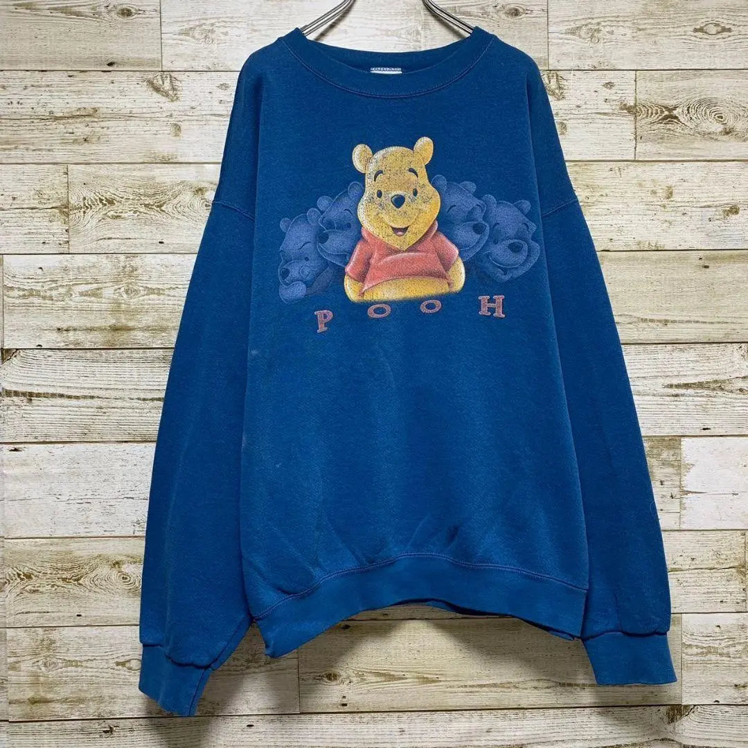 [w59] USA vintage Disney 90s old tag Winnie the Pooh round neck sweatshirt long sleeves