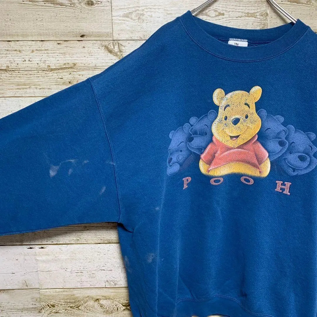 [w59] Sudadera de cuello redondo y manga larga con etiqueta antigua de Winnie the Pooh de Disney de los años 90 de EE. UU.