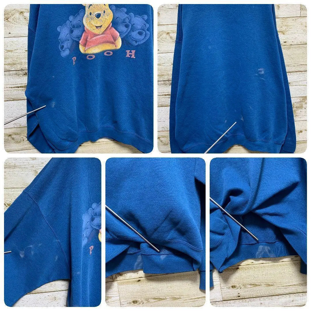 [w59] Sudadera de cuello redondo y manga larga con etiqueta antigua de Winnie the Pooh de Disney de los años 90 de EE. UU.