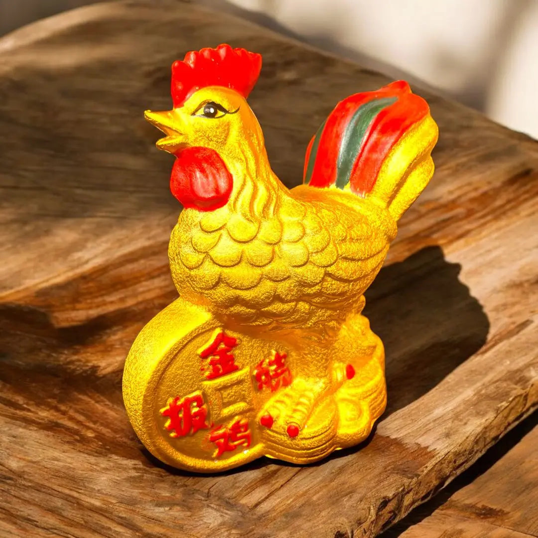 Ceramic Chicken Lucky Goods Arita-yaki Ornament Interior God's Use of God's Heavenly Gold Chicken Lucky Goods