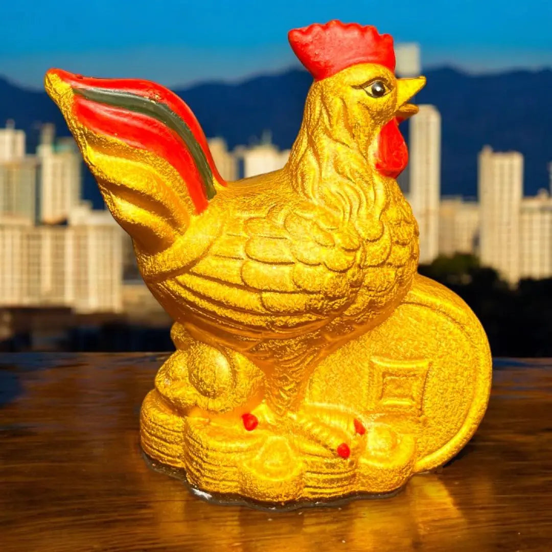 Ceramic Chicken Lucky Goods Arita-yaki Ornament Interior God's Use of God's Heavenly Gold Chicken Lucky Goods