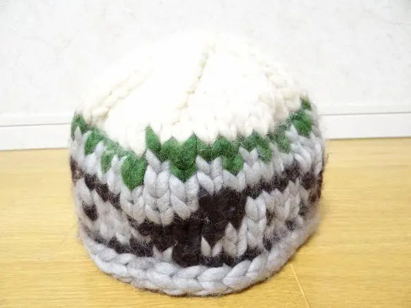 Rare Japanese made cable Cowichin knit cap handmade 100% wool