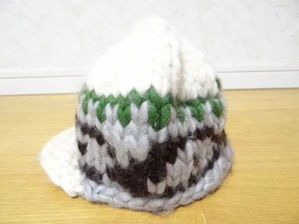 Gorro de punto trenzado de fabricación japonesa, hecho a mano, 100 % lana