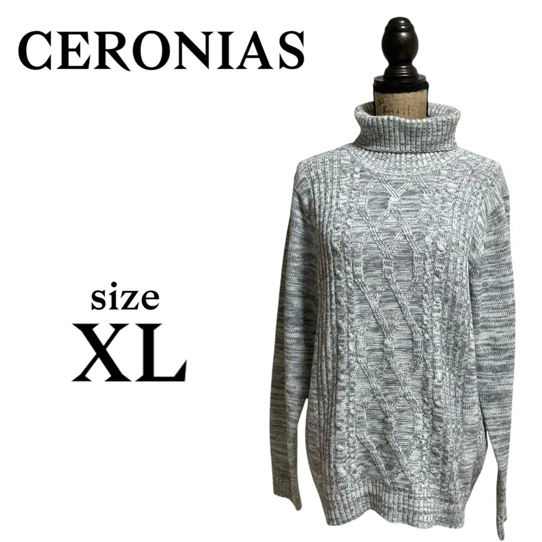 P2051 Thelonious [XL] Men's Knit Sweater Turtleneck Long Sleeve