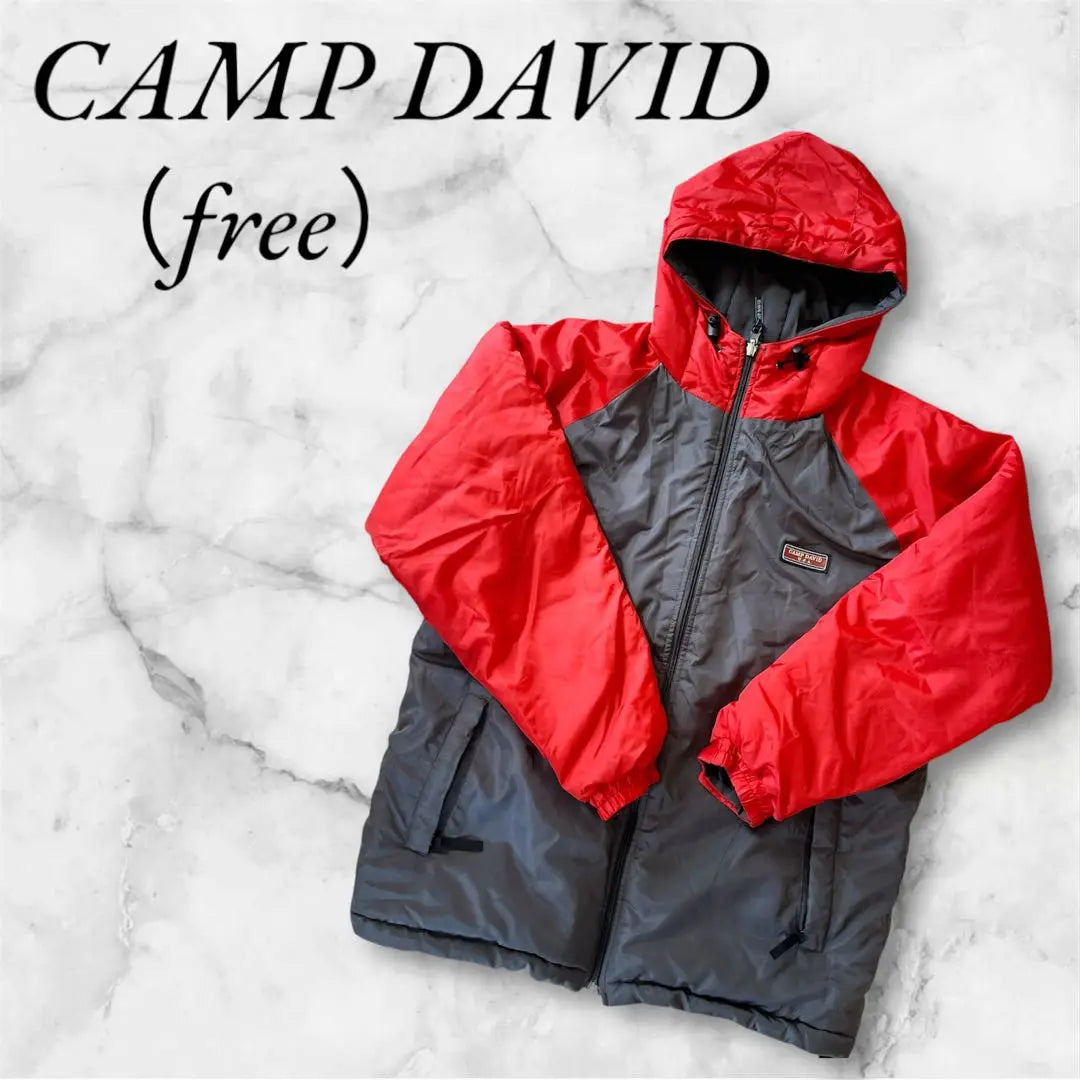 [CAMP DAVID] Red/Grey Hooded Jacket (free)