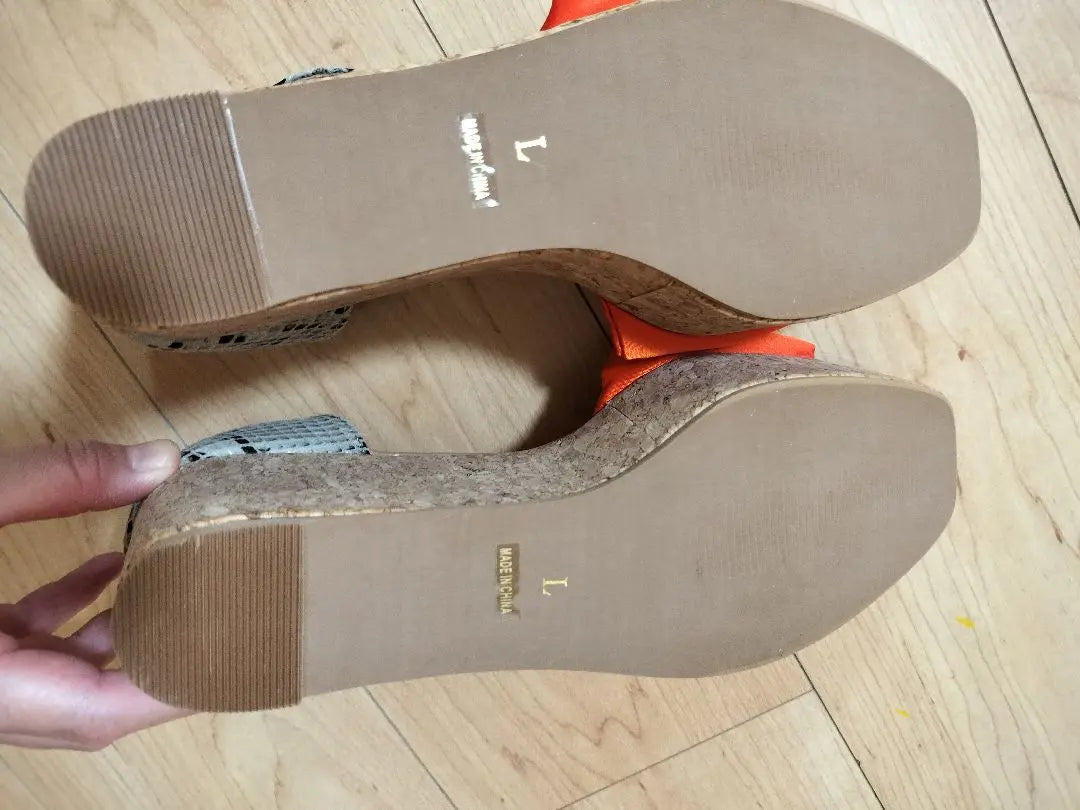 [Sin usar, en buen estado★] Sandalias de cuña para mujer, talla L